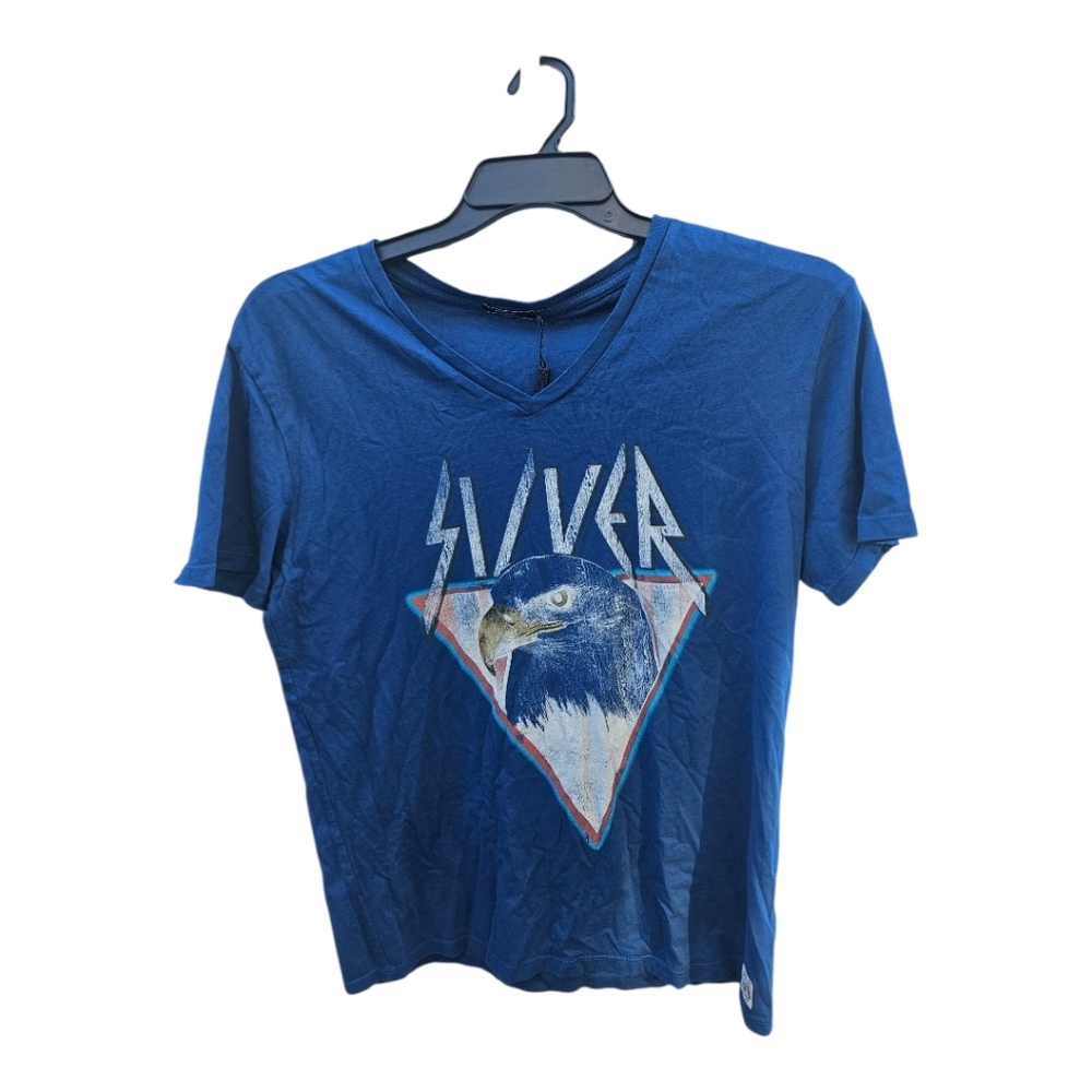 Silver Jeans Co. Printed Eagle Blue Graphic T-shirt Size M